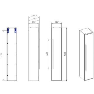 Шкаф-пенал La Fenice Elba Grigio FNC-05-ELB-G-30 30 см